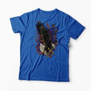 Tricou Vultur Cruce - Bărbați-Albastru Regal